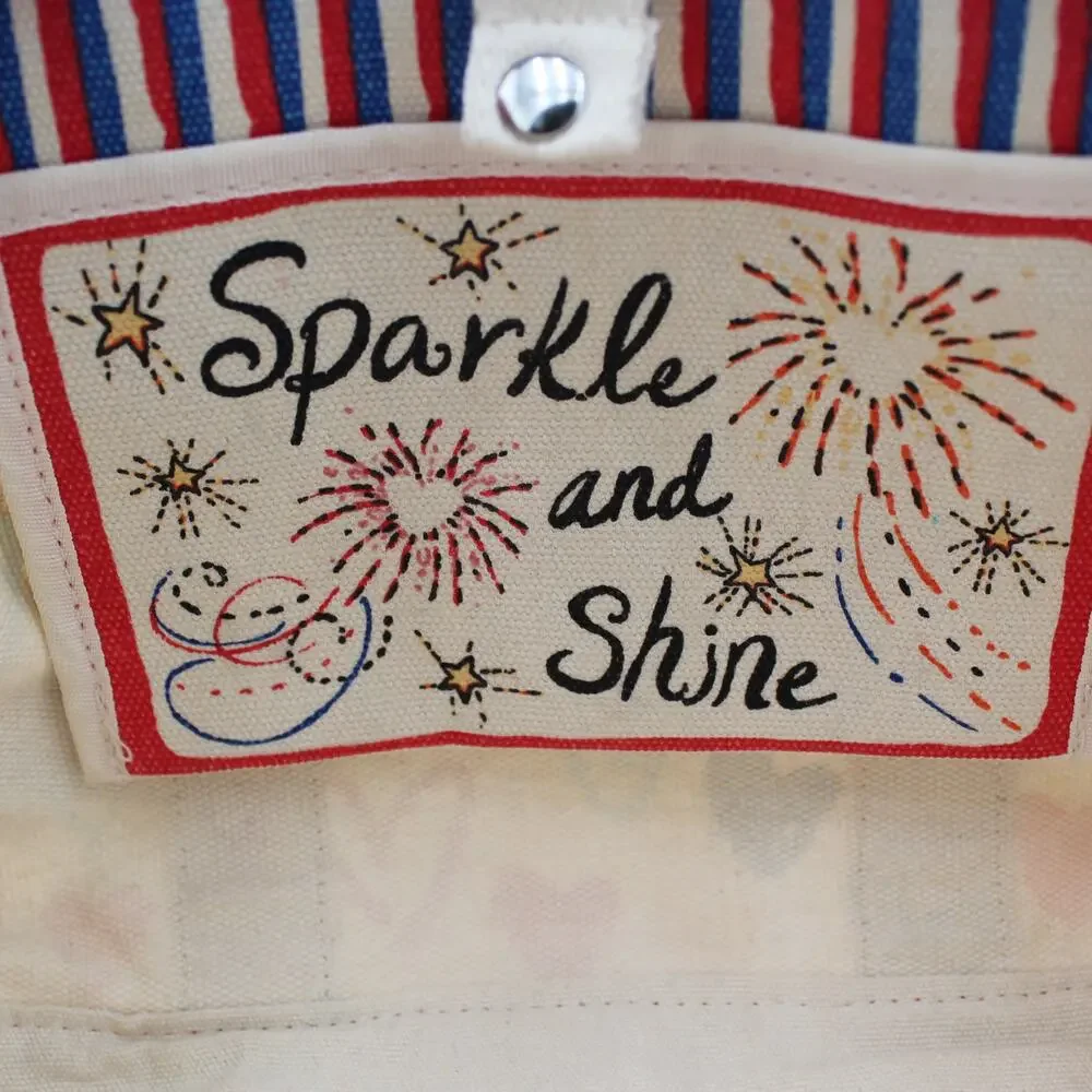 Brighton Red White and You Mini Tote Canvas Crossbody Bag Love Hearts Patriotic
